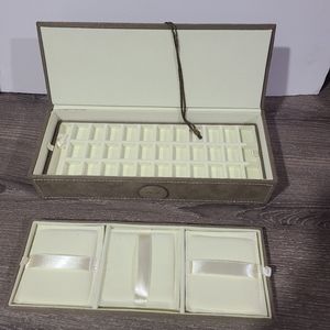 Pandora Suede Jewelry Box Charm Organizer Purple Plum Tiered 3 Storage Trays